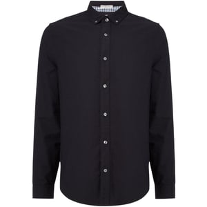 Original Penguin Heren-shirt met lange mouwen 'Sticker Pete' van EcoVero (Donkere saffier)