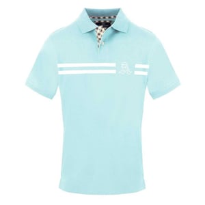 Aquascutum Heren Poloshirt met Kraag en Korte Mouwen (Licht Blauw)