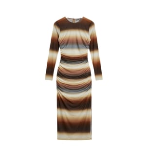 AX Paris Ombre-midi-jurk met doorschijnende stof en strakke pasvorm voor dames (Bruin)