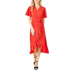 Mela London Flutter-wikkeljurk voor dames (Rood)