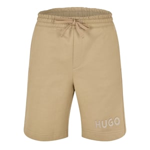 Hugo Heren Dinkoe katoenen sweatshorts met logo (Medium Bruin)