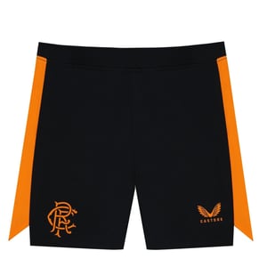 Castore Kinderen Rangers FC Voetbalshorts (Zwart/Oranje)