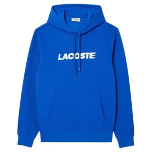 Lacoste Heren-hoodie van dubbelzijdig katoenpiqué (Blauw)
