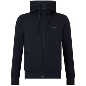 Boss Heren-sweatjack met losse pasvorm (Zwart)