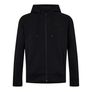 Boss Heren Saggy Tape X-hoodie met doorlopende ritssluiting (Zwart)