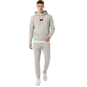 Hugo Heren Pullover Hoodie Katoenmix (Pastel Grijs)