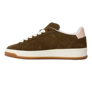 Steve Madden Dames-sneakers met veters en Alysha-logo (Kaki Bruin)
