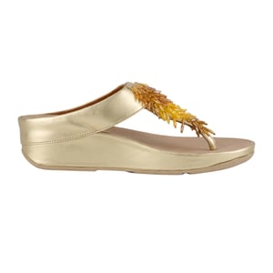 FitFlop Platino Rumba Ombre leren teenslippers voor dames (Beige)