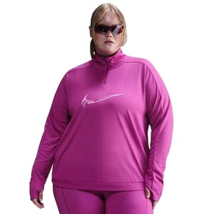 Nike Dames Reflecterende Kwart Rits Plus Sporttop (Fuchsia Roze)