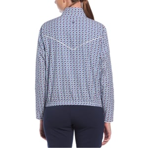 Callaway Lichtgewicht dames-top met geometrisch patroon en kwartritssluiting (Vuursteen)