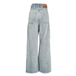 Diesel Damesjeans met drapering en wijde pijpen (Blauwe Denim)