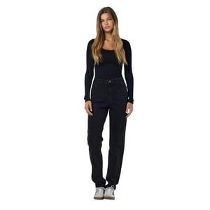 Noisy May Dames/Dames Hoge Taille Mamma Jeans (Zwarte denim)