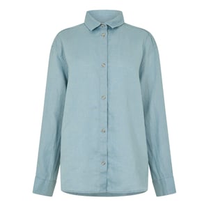 Timberland Linnen overhemd met kraag en lange mouwen voor dames (Citadel Blauw)
