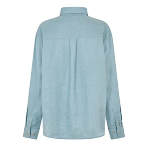 Timberland Linnen overhemd met kraag en lange mouwen voor dames (Citadel Blauw)