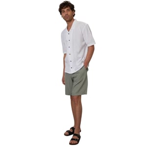 Threadbare Heren Geborduurde Kraag Korte Mouwen Bowling Shirt (Wit)