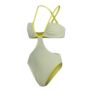Speedo Dameszwempak met uitgesneden details in gingham-motief (Groen)