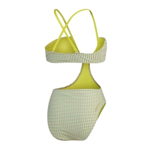 Speedo Dameszwempak met uitgesneden details in gingham-motief (Groen)