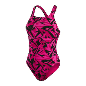 Speedo Dames/Dames Hyperboom ééndelig badpak (Zwart/roze)