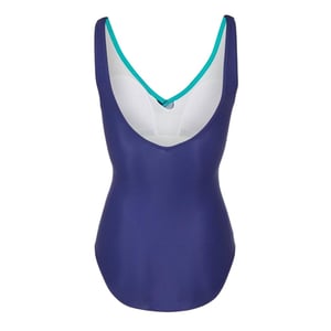 Zoggs Dames Gedrukte Wrap Front Eéngemaakt Badpak (Blauw)