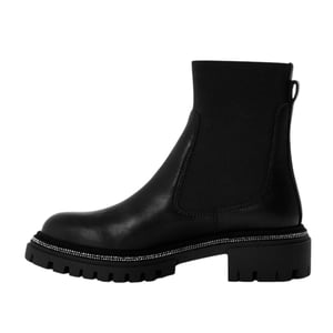Steve Madden Dames Offline Leren Hakken Enkellaarsjes (Zwart)