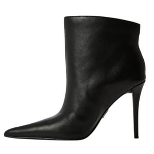 Steve Madden Leren enkellaarsjes met naaldhak voor dames (Zwart)