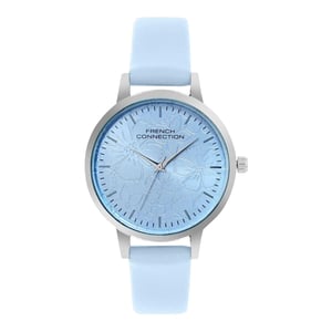 French Connection Dames/Dames FCUK Lederen Analoog Horloge (Hemelsblauw)
