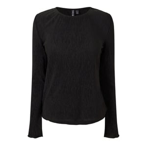 Pieces Dames/Dames Crew Hals Relaxed Fit Blouse met Lange Mouwen (Zwart)