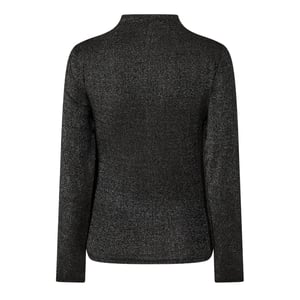Pieces Damesblouse met hoge kraag, slank model en korte mouwen (Zwart)