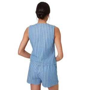 Threadbare Dames Fifi denim mouwloos vest (Middenblauw)