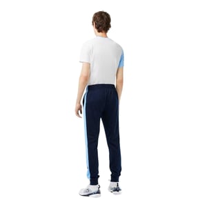 Lacoste Sportieve, slanke hardloopbroek voor heren met kleurblokken (Marineblauw)