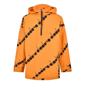 Diadora Anorak voor heren met logo over het hele oppervlak (Oranje/zwart)