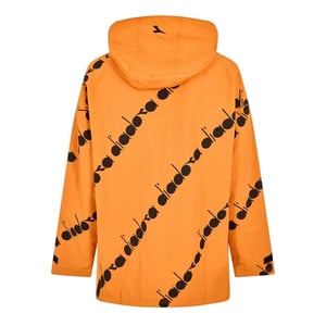 Diadora Anorak voor heren met logo over het hele oppervlak (Oranje/zwart)