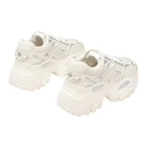 Steve Madden Raftus-sportschoenen met dikke zool voor dames (Wit/zilver)