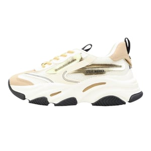 Steve Madden Dames Possession-E Platform Sneakers (Wit/Beige)