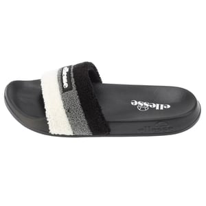 Ellesse Heren-slippers met open teen van badstof en drie strepen (Zwart/Grijs)