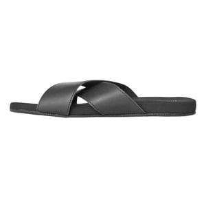 Timberland Leren slippers met gekruiste bandjes voor heren – Seaton Bay (Jet Zwart)