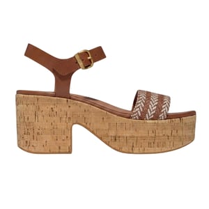 FitFlop Eloise leren plateausandalen voor dames (Tan)