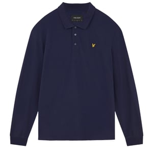 Lyle & Scott Herenpoloshirt met lange mouwen en merklogo op de borst (Marineblauw)