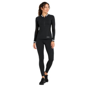 Skins Dames/Dames Quarter Zip Base Layer Top (Zwart)