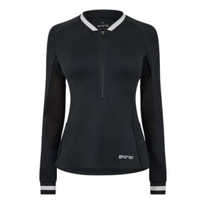 Skins Dames/Dames Quarter Zip Base Layer Top (Zwart)