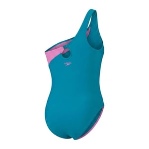 Speedo Dames/Dames Asymmetrisch Eendelig Zwempak (Groen/roze)