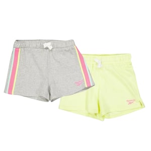 Reebok Effen korte jerseybroekjes voor meisjes (set van 2) (Lichtgrijze heide)
