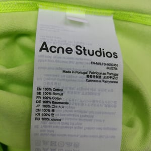 Acne Studios Erin Stamp T-shirtjurk van katoen in neon groen