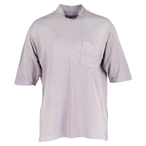 Maison Margiela T-shirt met handgeschreven logo in paarse katoen