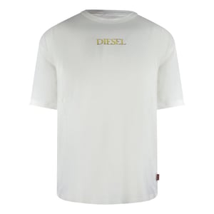 Diesel Heren T-shirt katoen met logo (Gebroken wit)