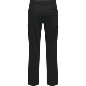 Enkel Heren Effen Rechte Cargo Broek (Zwart)