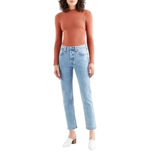 Levis 501 Straight Ankle Grazer-jeans voor dames (Lichtblauw)