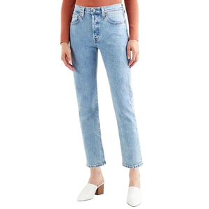 Levis 501 Straight Ankle Grazer-jeans voor dames (Lichtblauw)