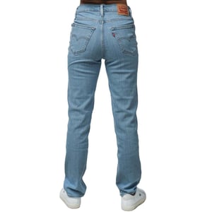 Levis Damesjeans 724 van katoen met hoge taille (Lichtblauw)