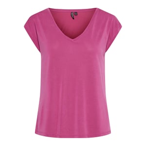 Pieces Pckamala gebreid T-shirt met V-hals voor dames (Festival Fuchsia)